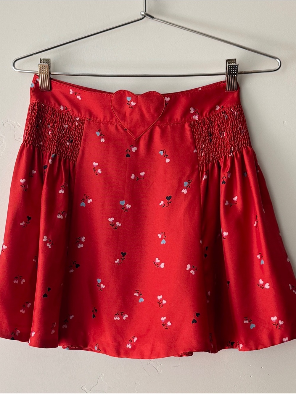 Vintage Marc by Marc Jacobs silk mini skirt in red floral print, size 2